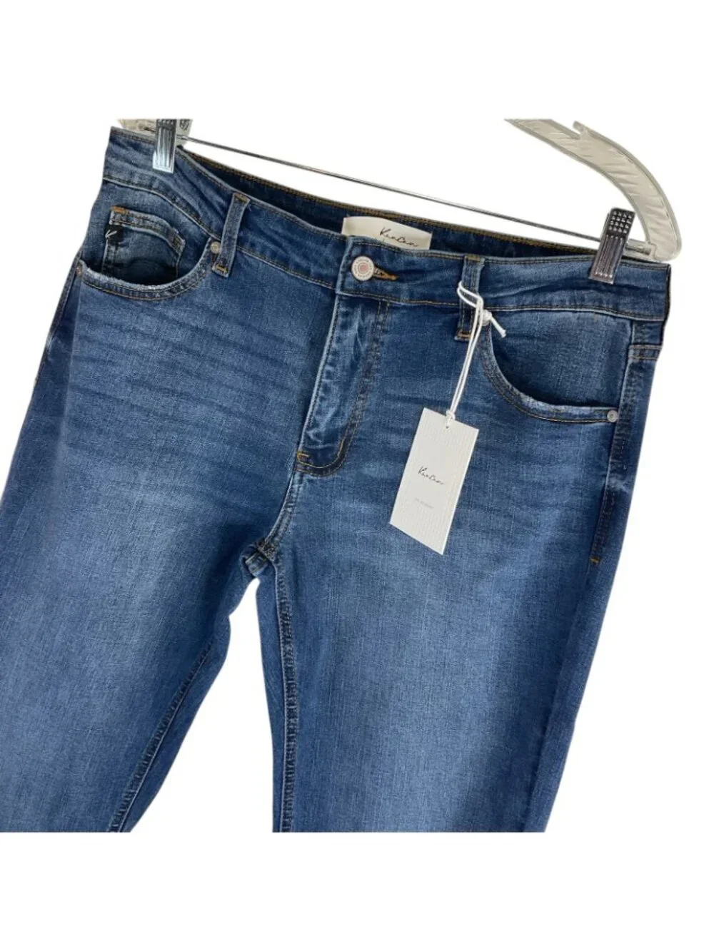 KanCan Jeans Women's Sz 14 Dark Indigo Mid Rise Bootcut Stretch Denim Nwt - Picture 2 of 12